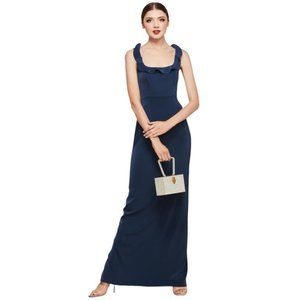 Worn once. Watters & Watters Navy Blue Bridesmaid Dress- #6803 Oliver- Size 10